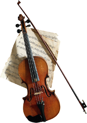 скрипка, смычок и ноты